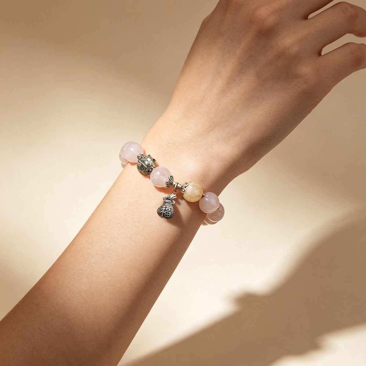 Manifest Love・Rose Quartz Silver Bracelet