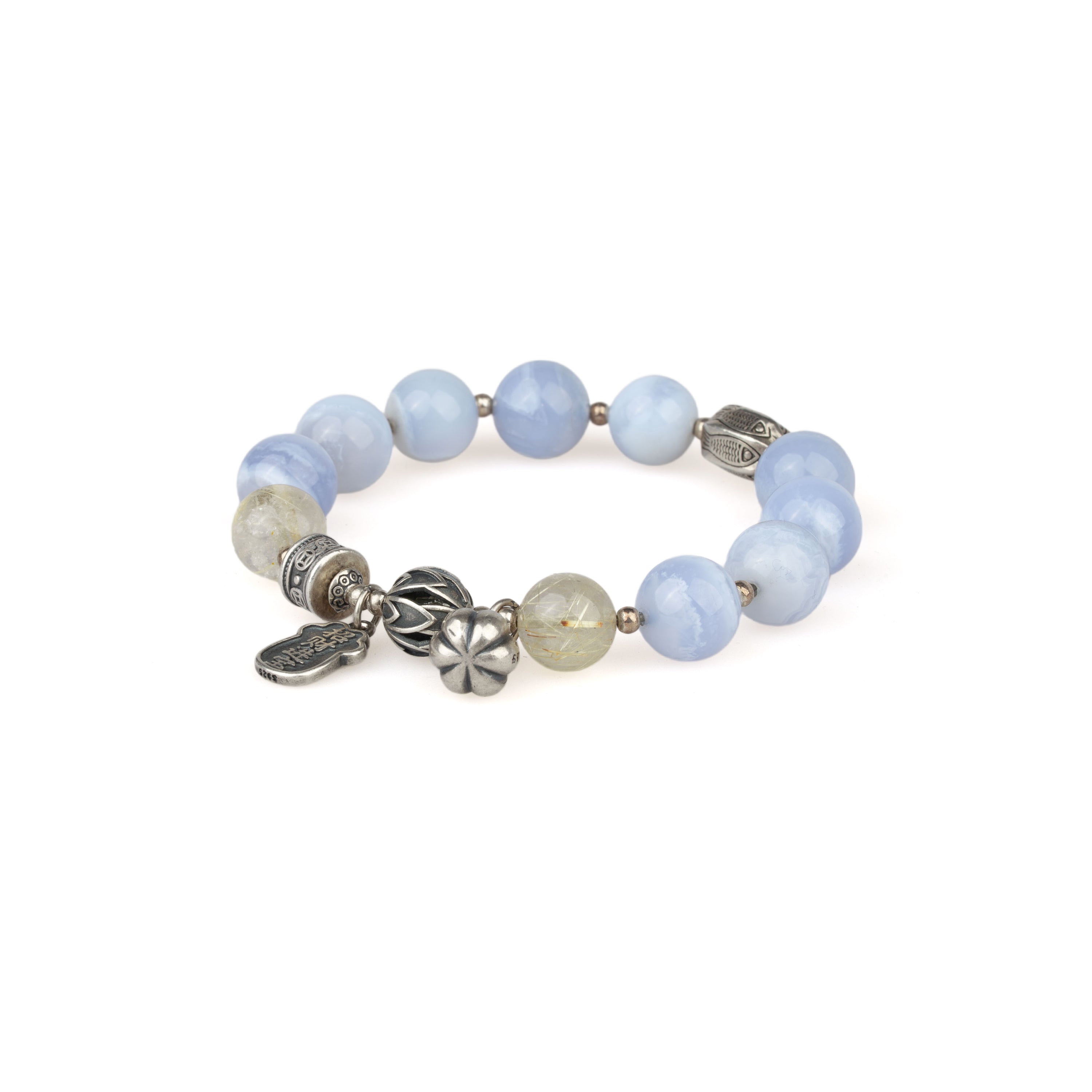 Calm Communication・Blue Lace Agate Silver Bracelet
