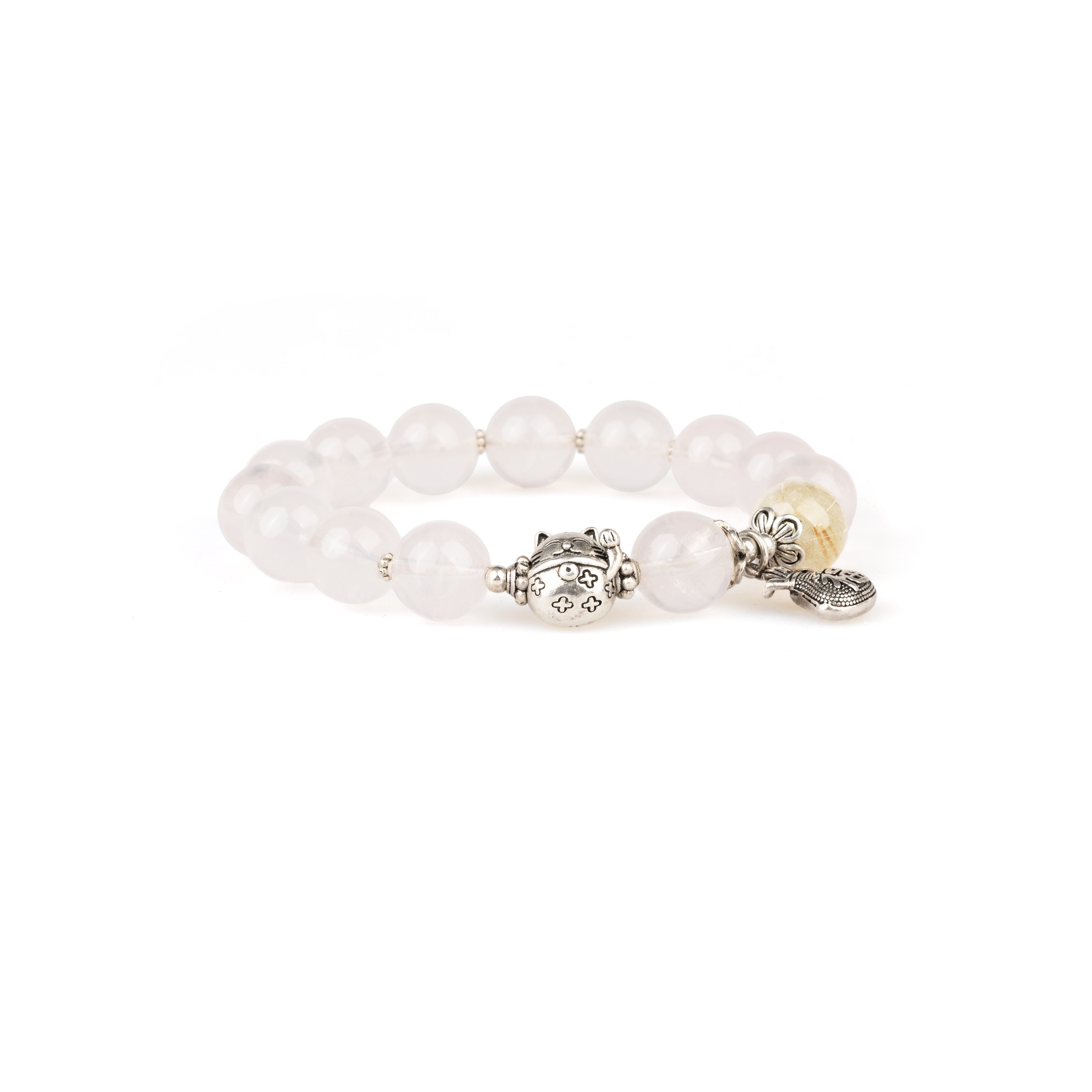 Manifest Love・Rose Quartz Silver Bracelet