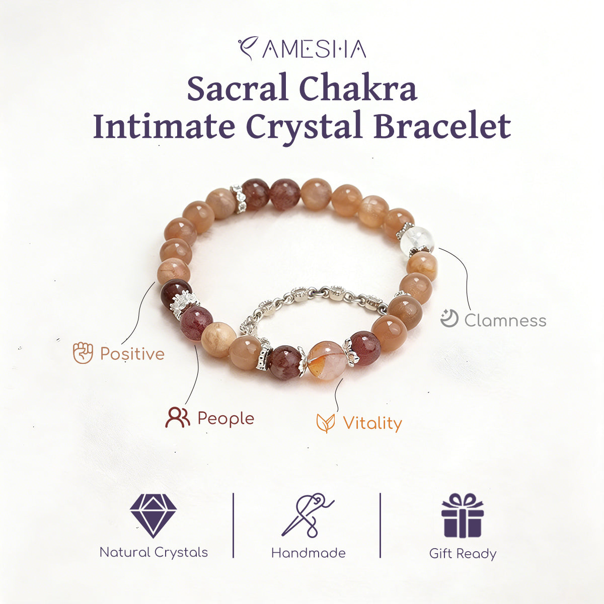 Sacral Chakra Intimate  Crystal  Bracelet
