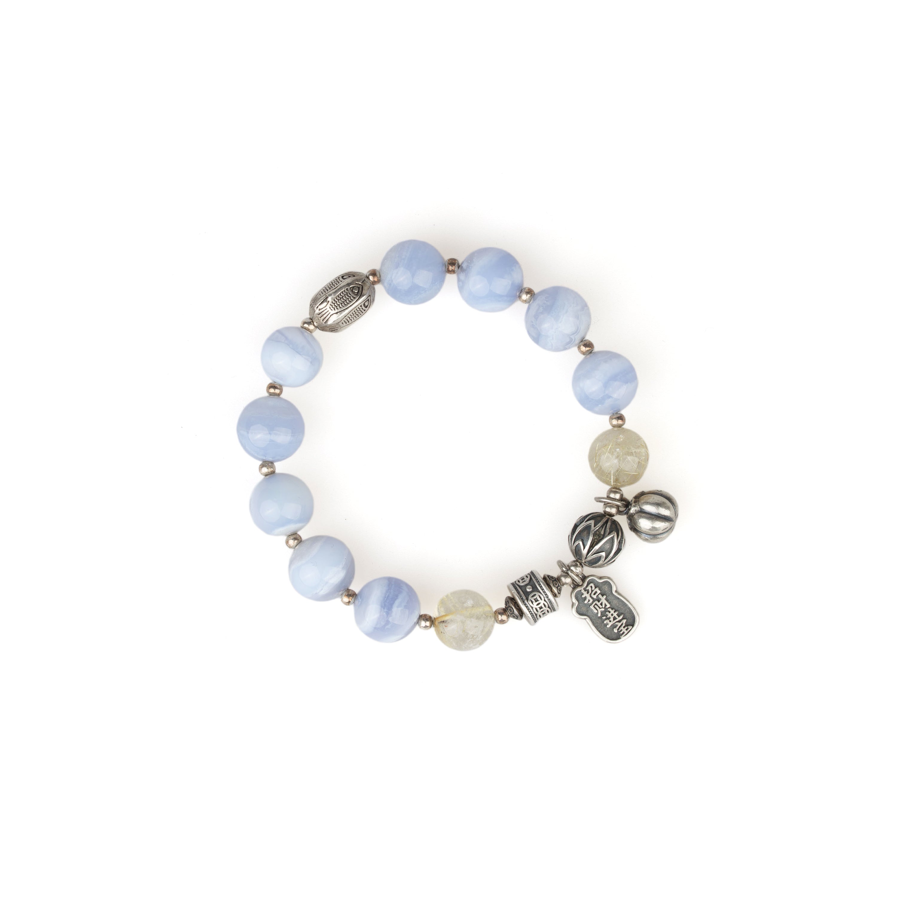 Calm Communication・Blue Lace Agate Silver Bracelet