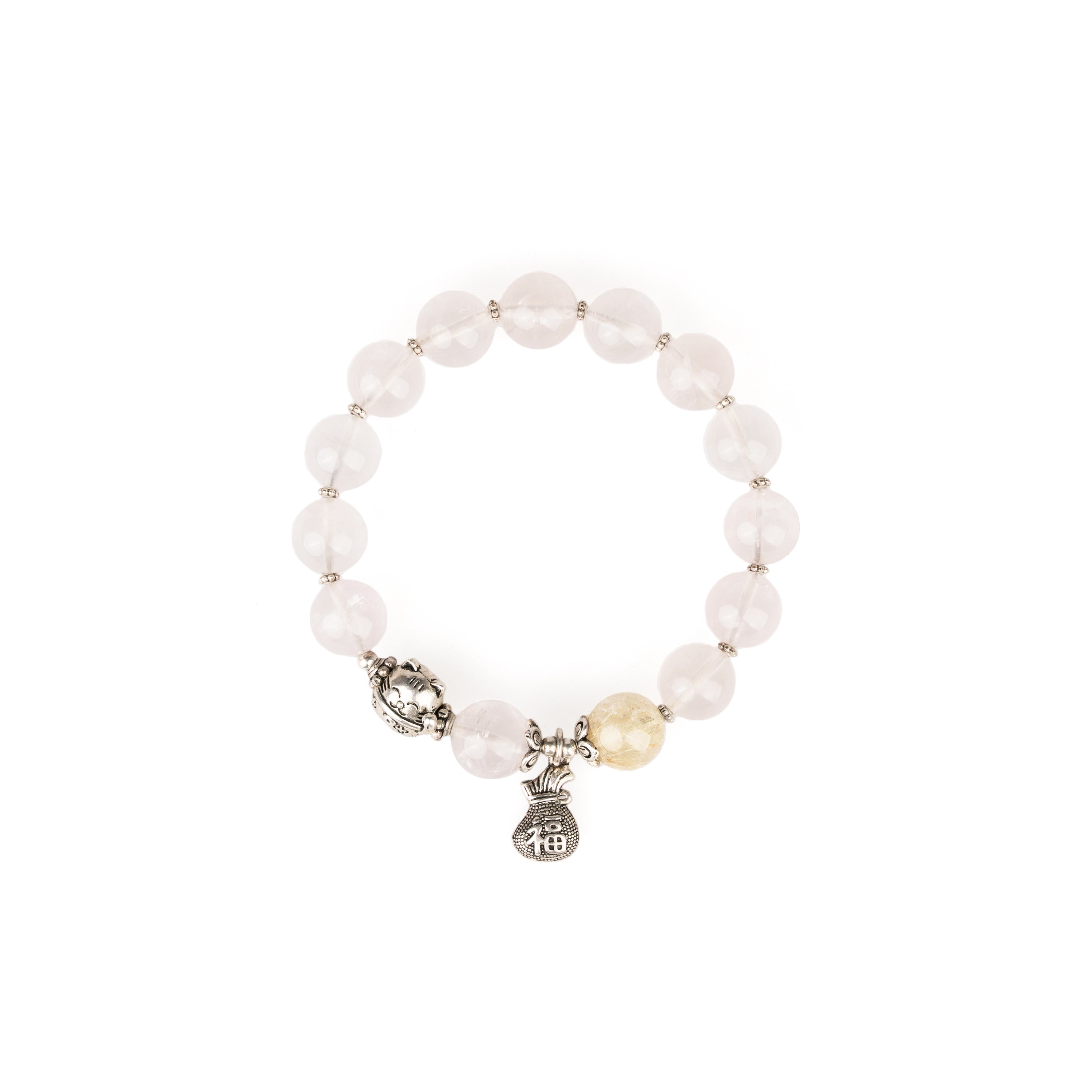 Manifest Love・Rose Quartz Silver Bracelet