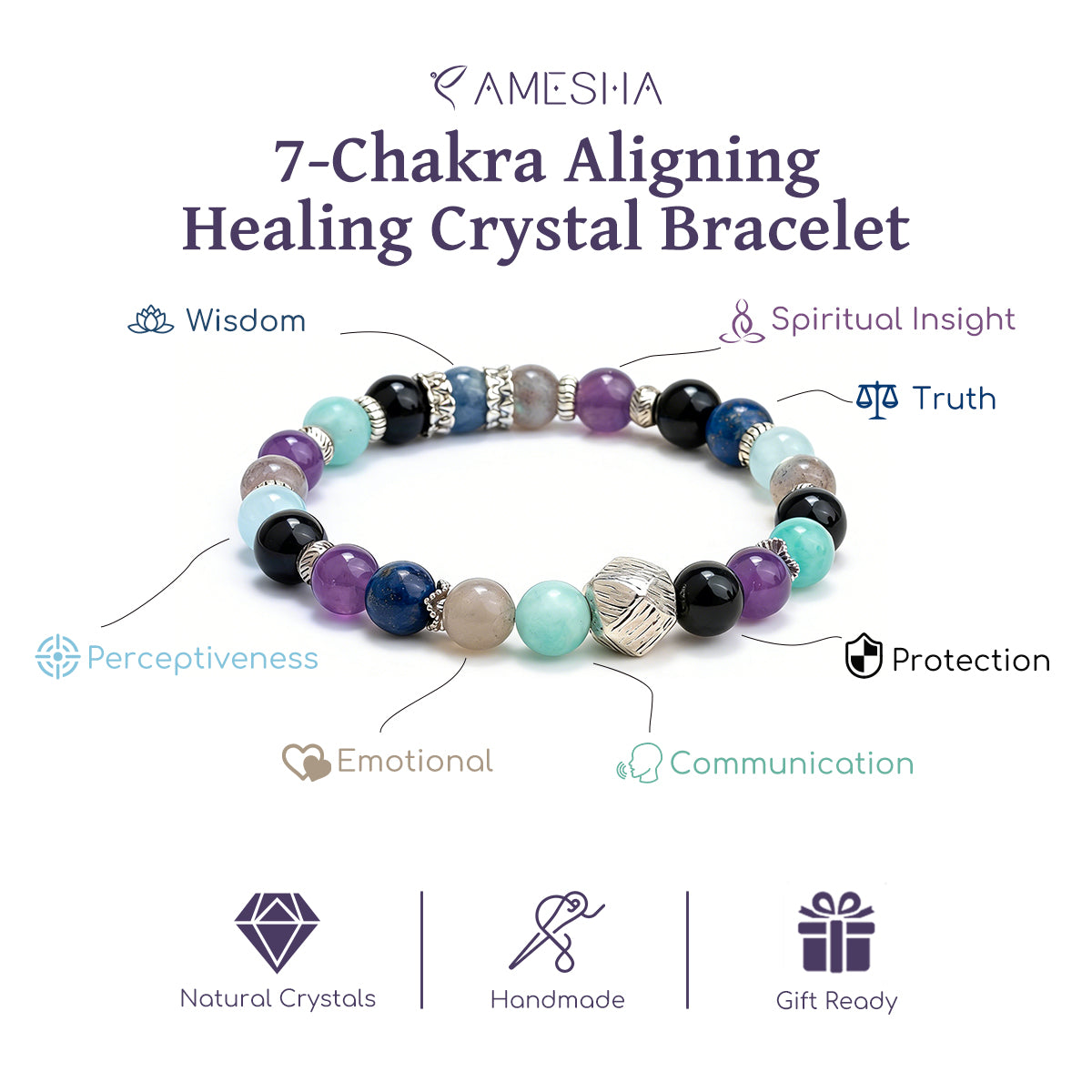 7-Chakra Aligning Healing Crystal Bracelet