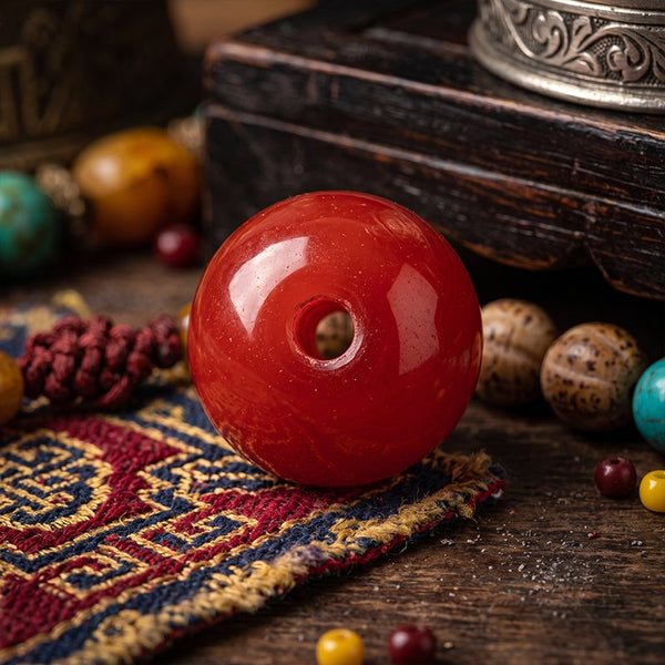Cinnabar Red Accent Bead Macro
