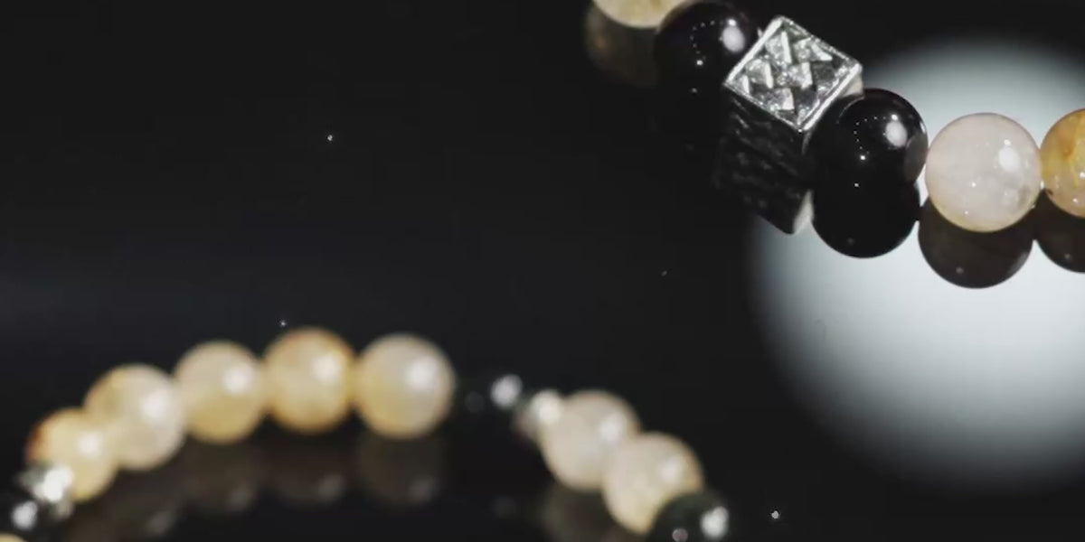 Amesha Energy Solar Plexus Chakra Bracelet Product Showcase - HD video displaying natural yellow and black gemstone texture